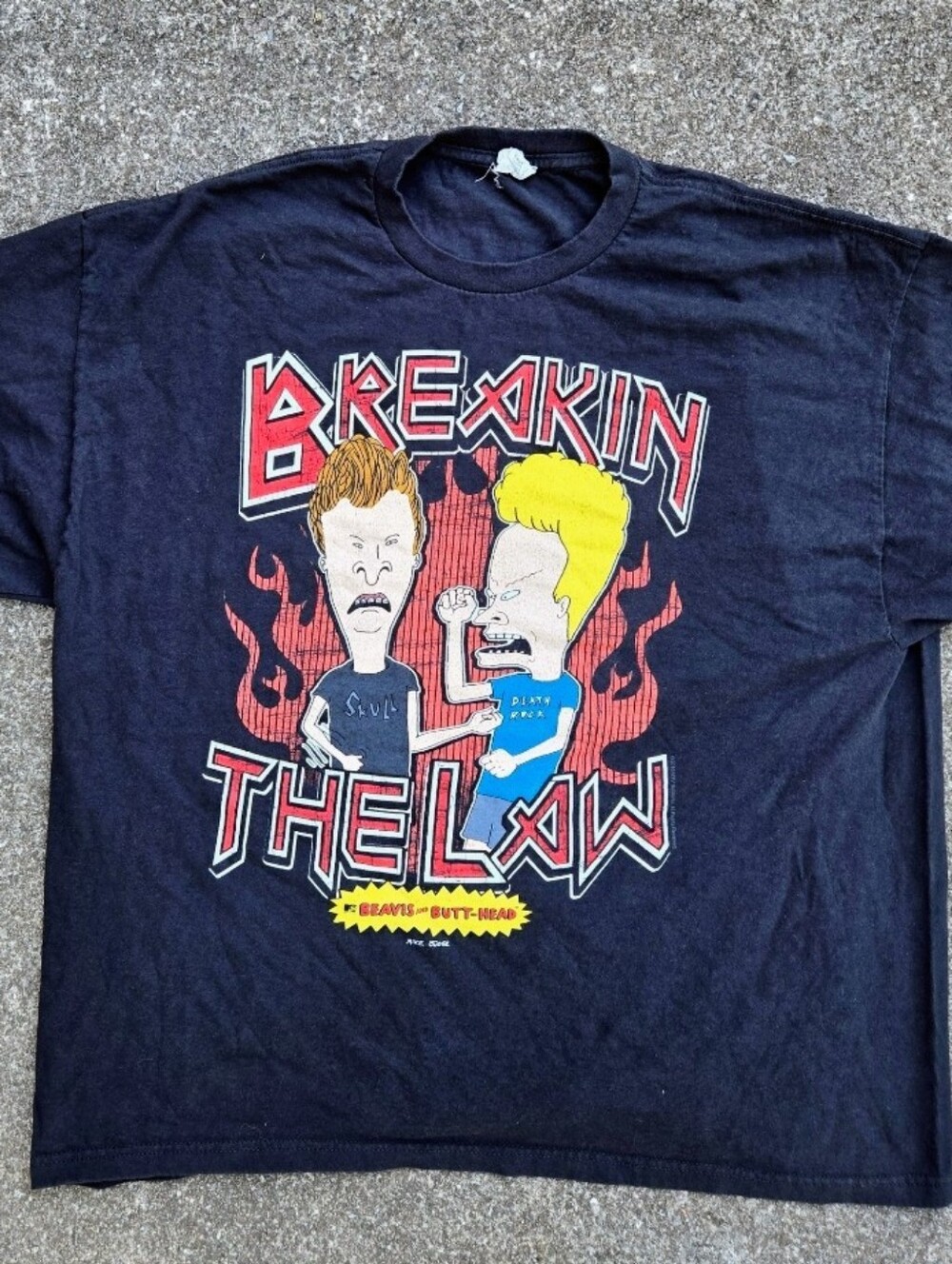 Y2K Beavis and Butthead Breakin The Law T Shirt NWOT Delta Pro Weight Heavy XL 2
